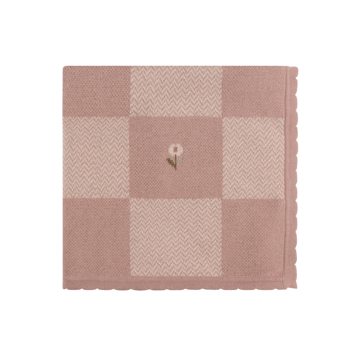 Jacquard Knit Blanket in Pink by Tricot Bebe