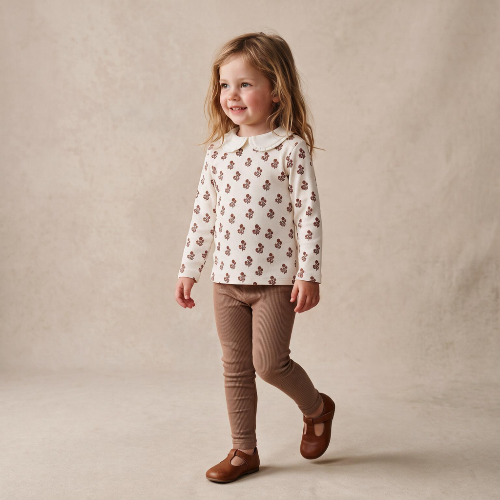 Organic Ruffle Collar Top & Legging Set - Loom