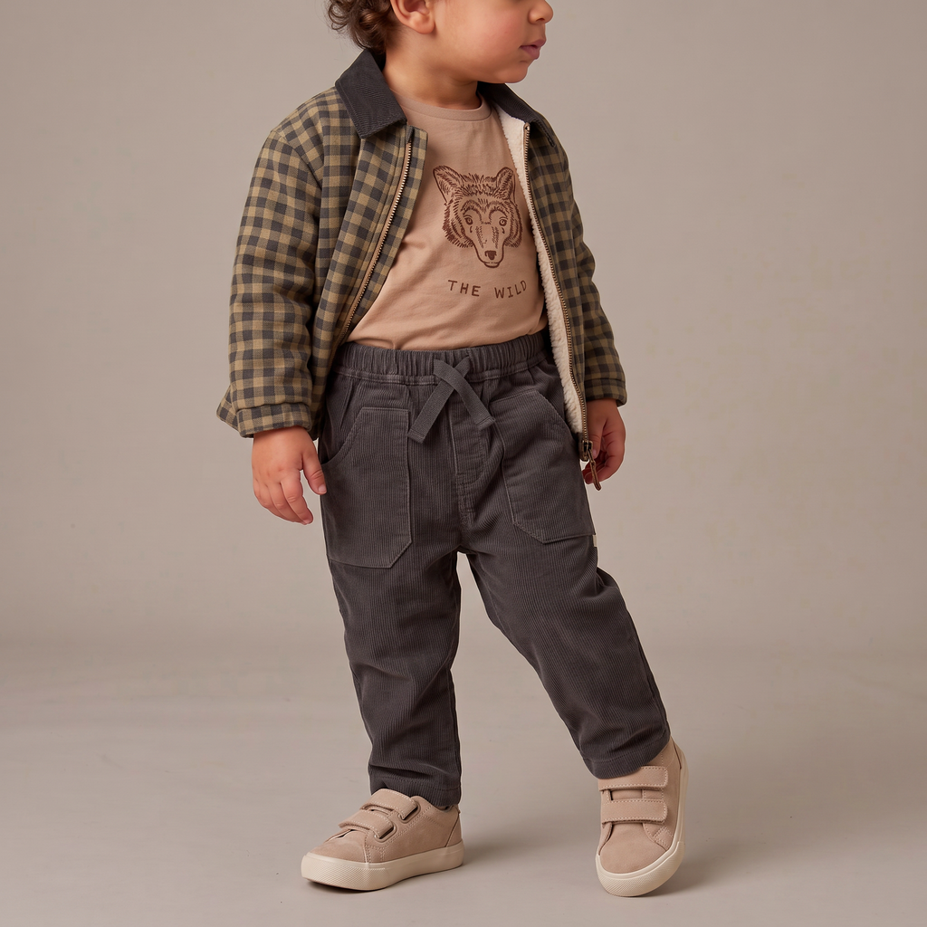 Organic Corduroy Pants - Charcoal