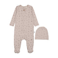 Breakfast Print Footie-Blush