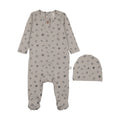 Breakfast Print Footie-Grey