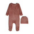 Velour Grandpa Footie-Pink