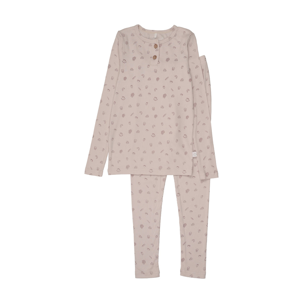 Breakfast Print PJ-Blush