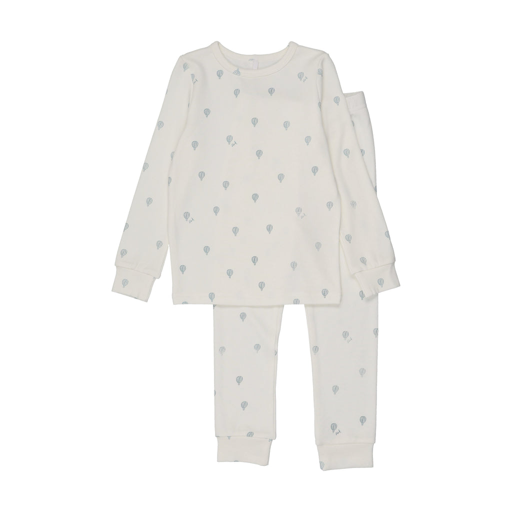 Hot Air Balloon Printed PJ- White/Blue