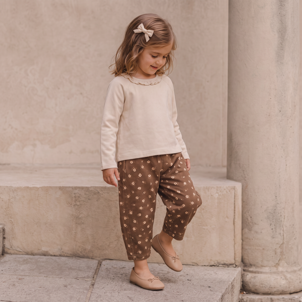 Organic Twill Barrel Pants - Primrose
