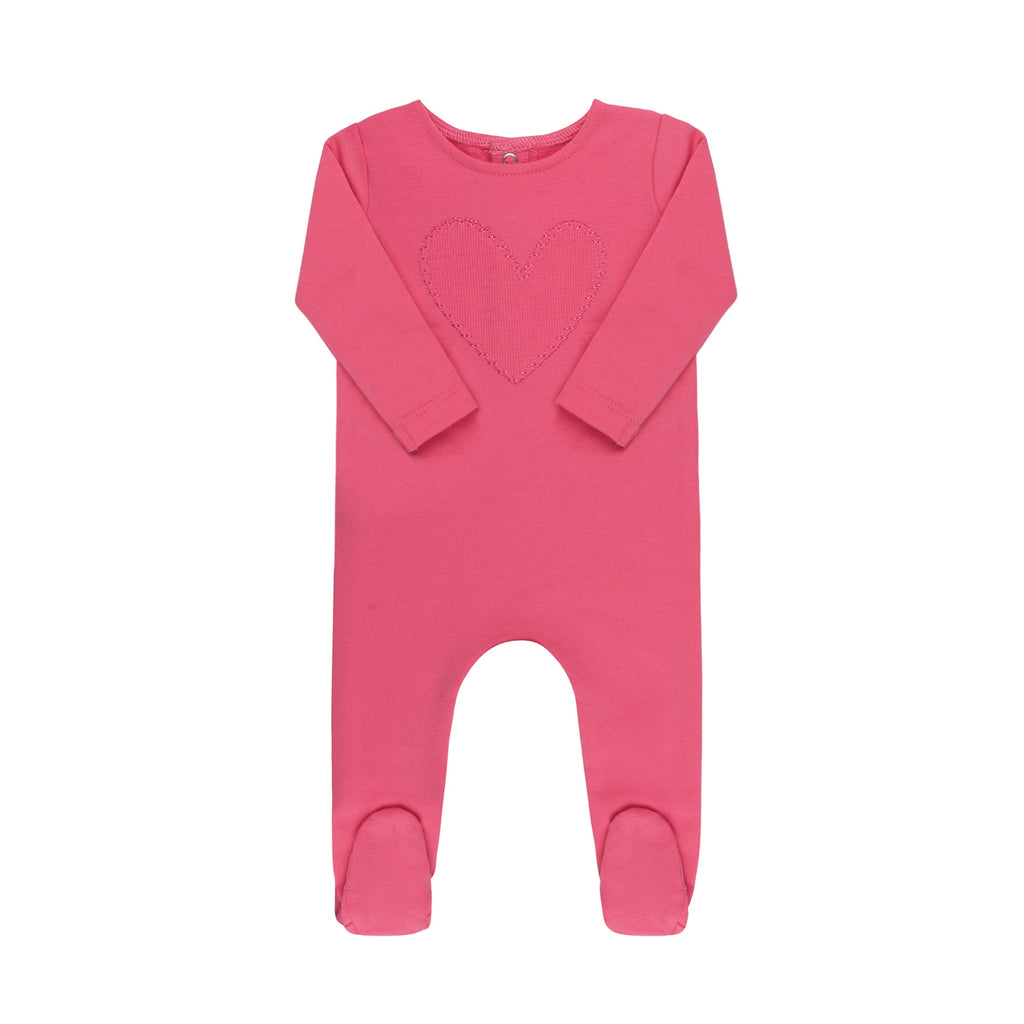 Ribbed Heart  Footie & Hat