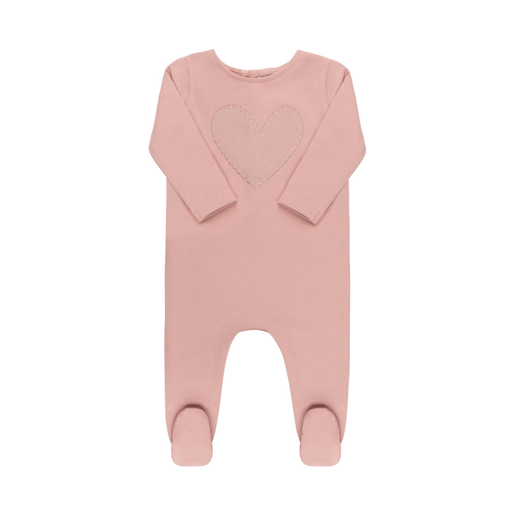 Ribbed Heart  Footie & Hat
