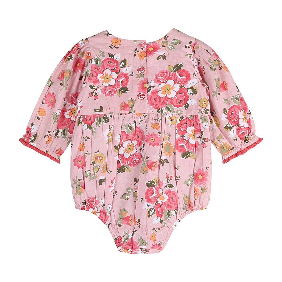 Rosy Breeze Smock Romper