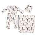 SAM | Boys Ivory & Blue Cotton Air Balloon Babysuit Set