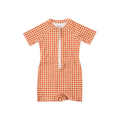 Short Sleeve Rashguard Swimsuit | UPF + Recycled - Sienna Gingham