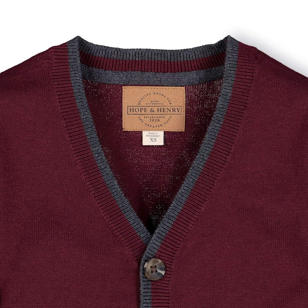 Tipped Cardigan with Elbow Patches