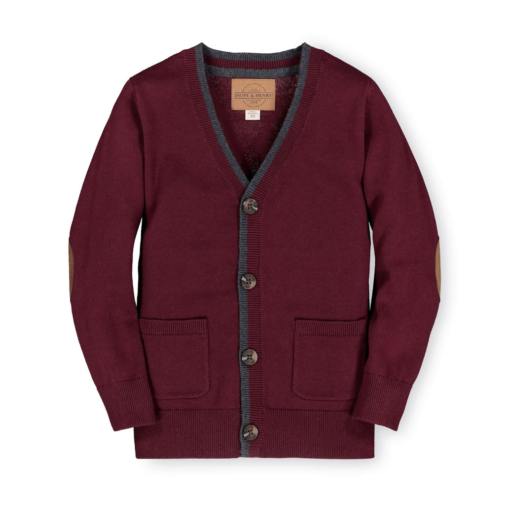 Tipped Cardigan with Elbow Patches
